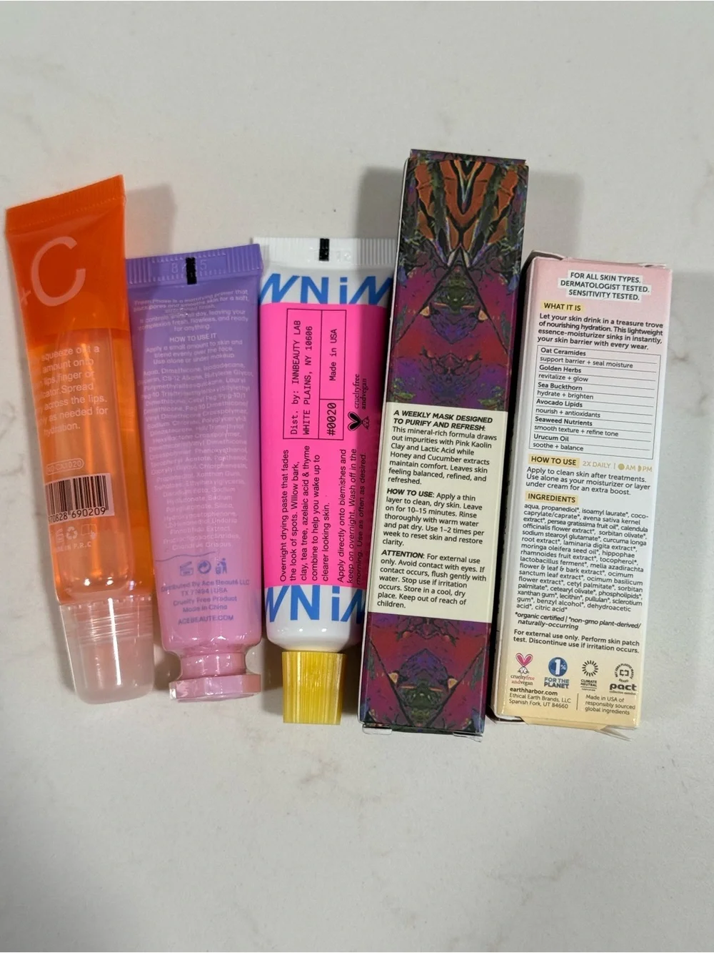 Beauty Bundle IPSY Bag Earth Harbor Ace Beauté Skincare & Jewelry Gift Set